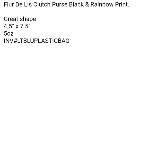 Fleur De Lis Purse Rainbow Print Clutch - Picture 3 of 3